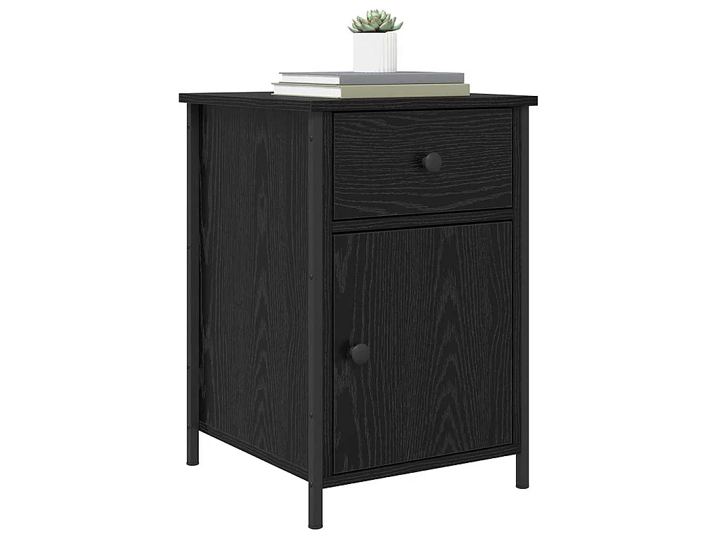 Lot de 2 tables de chevet chêne noir 40 x 42 x 60 cm
