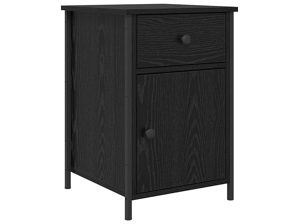 Lot de 2 tables de chevet chêne noir 40 x 42 x 60 cm