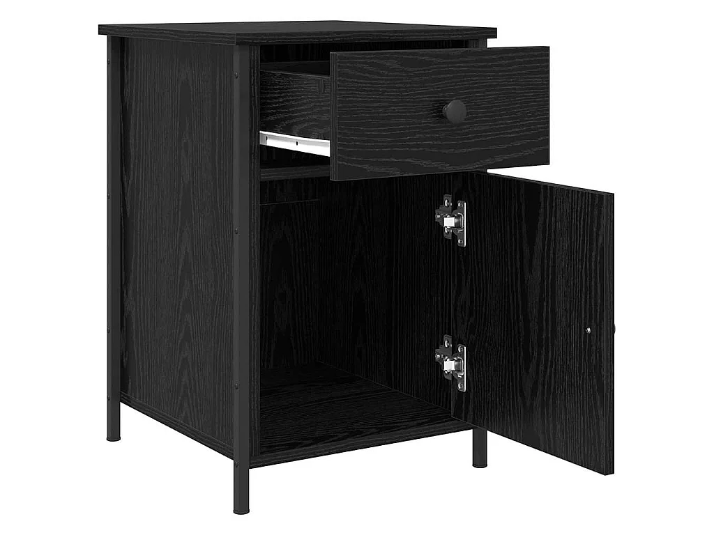 Lot de 2 tables de chevet chêne noir 40 x 42 x 60 cm