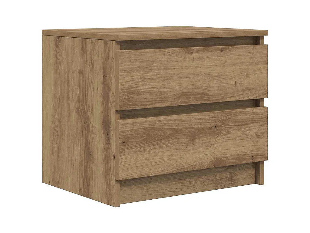Tables de chevet 2 pièces chêne artisanal 50 x 40 x 43,5 cm panneau de bois