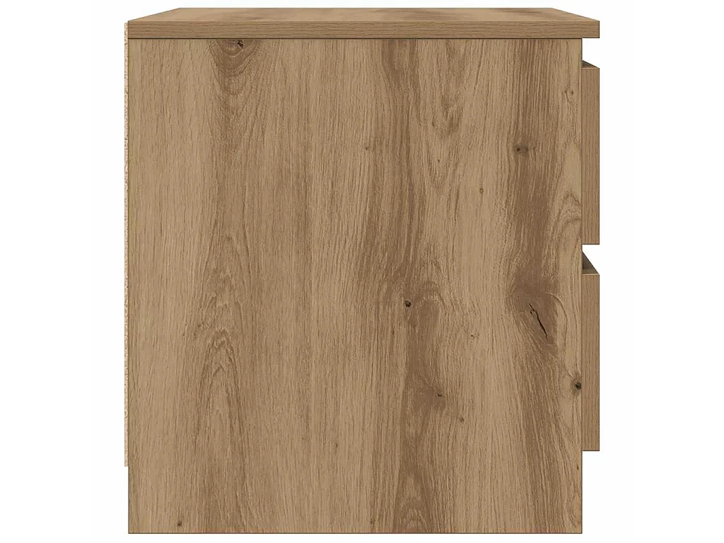 Tables de chevet 2 pièces chêne artisanal 50 x 40 x 43,5 cm panneau de bois