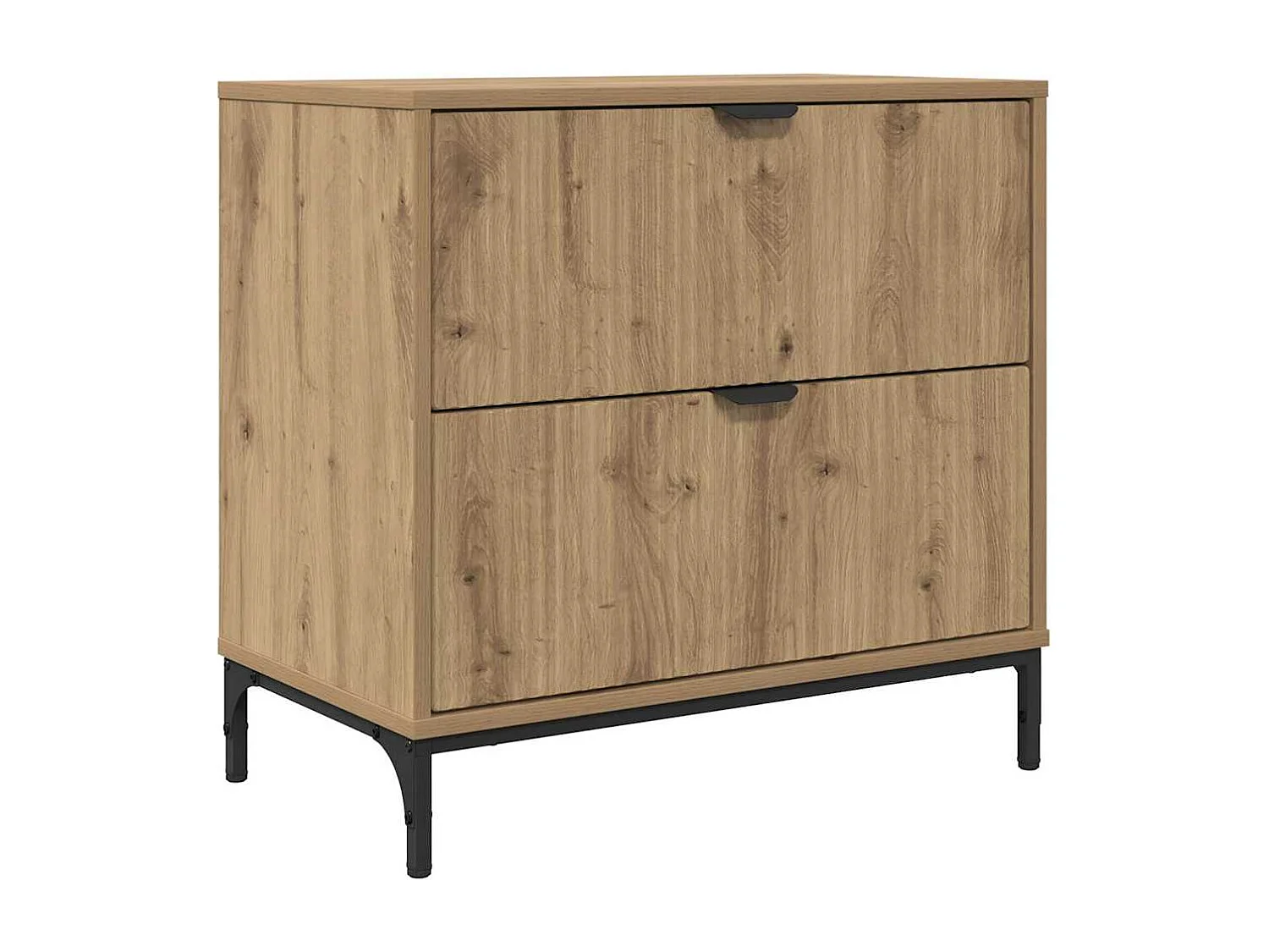 Table de chevet avec tiroir chêne artisanal 63,5 x 36 x 61 cm