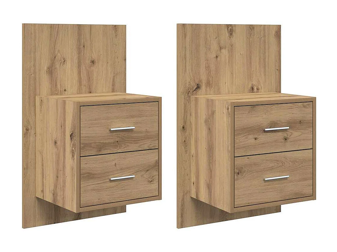 Armario de noche montado en la pared 2 pcs Roble artesanal