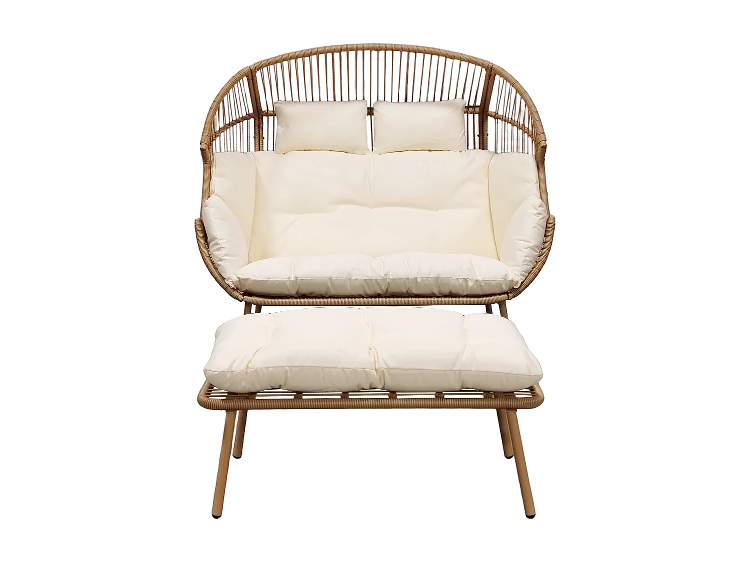 Cocona 2 Seat Standing Egg Chair and Stool
