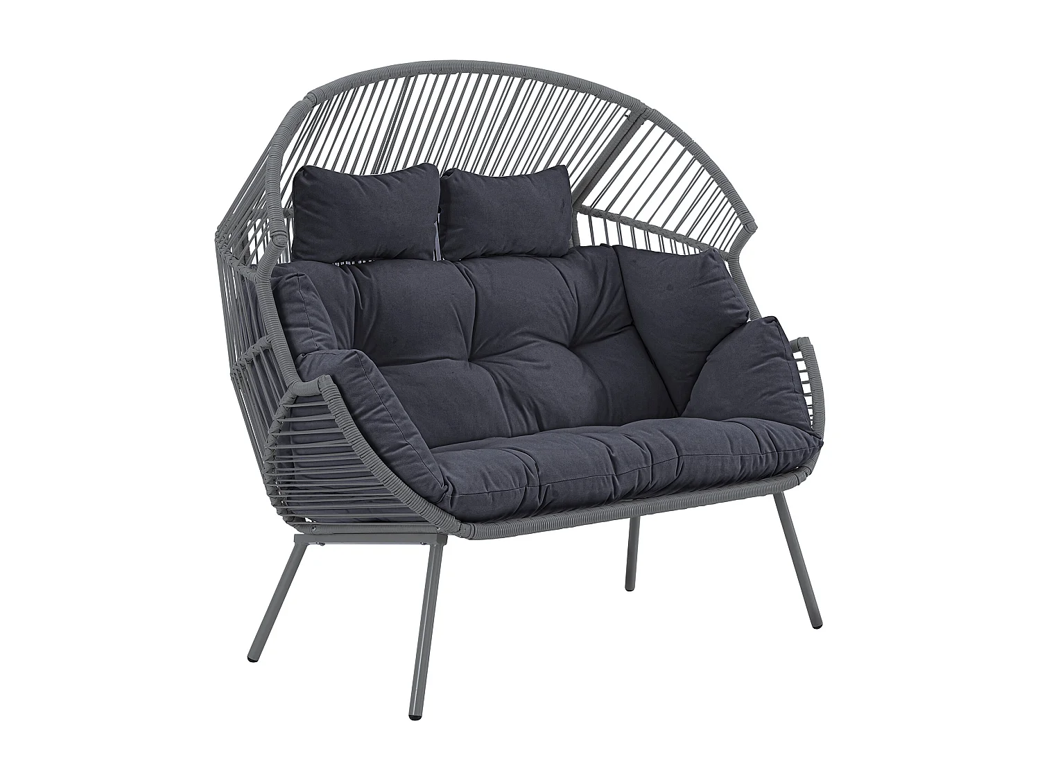 Cocona 2 Seat Standing Egg Chair and Stool