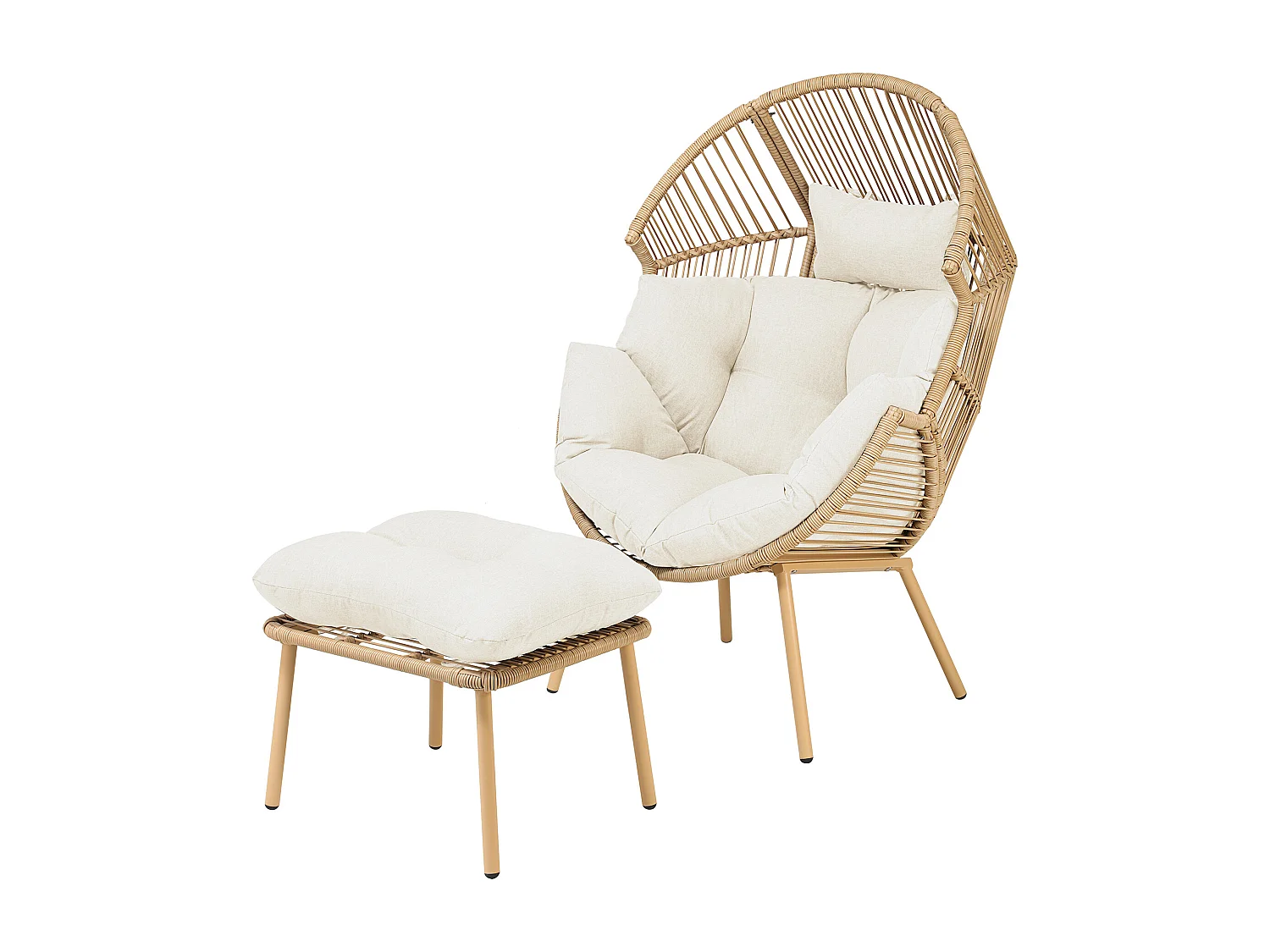 Nestara Standing Egg Chair and Stool