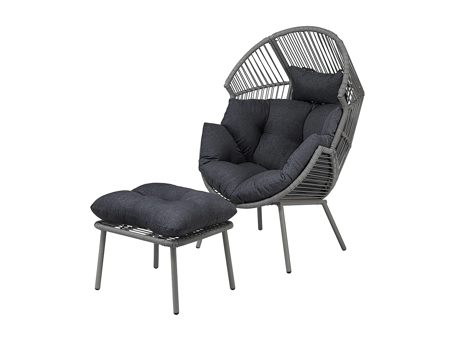 Nestara Standing Egg Chair and Stool