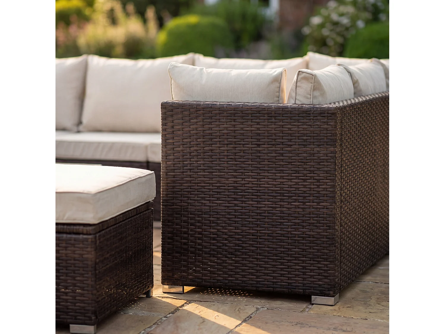 Oliena 7 Seat Modular Rattan L-Shaped Corner Garden Furniture