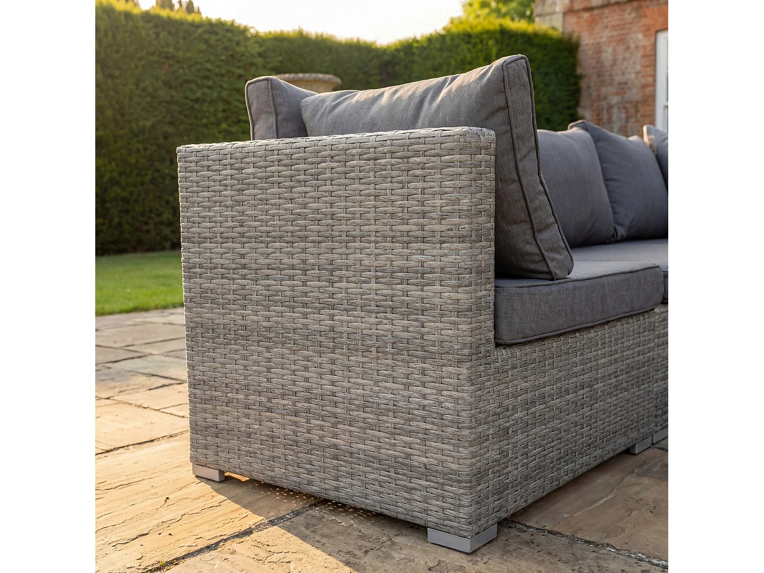 Oliena 7 Seat Modular Rattan L-Shaped Corner Garden Furniture