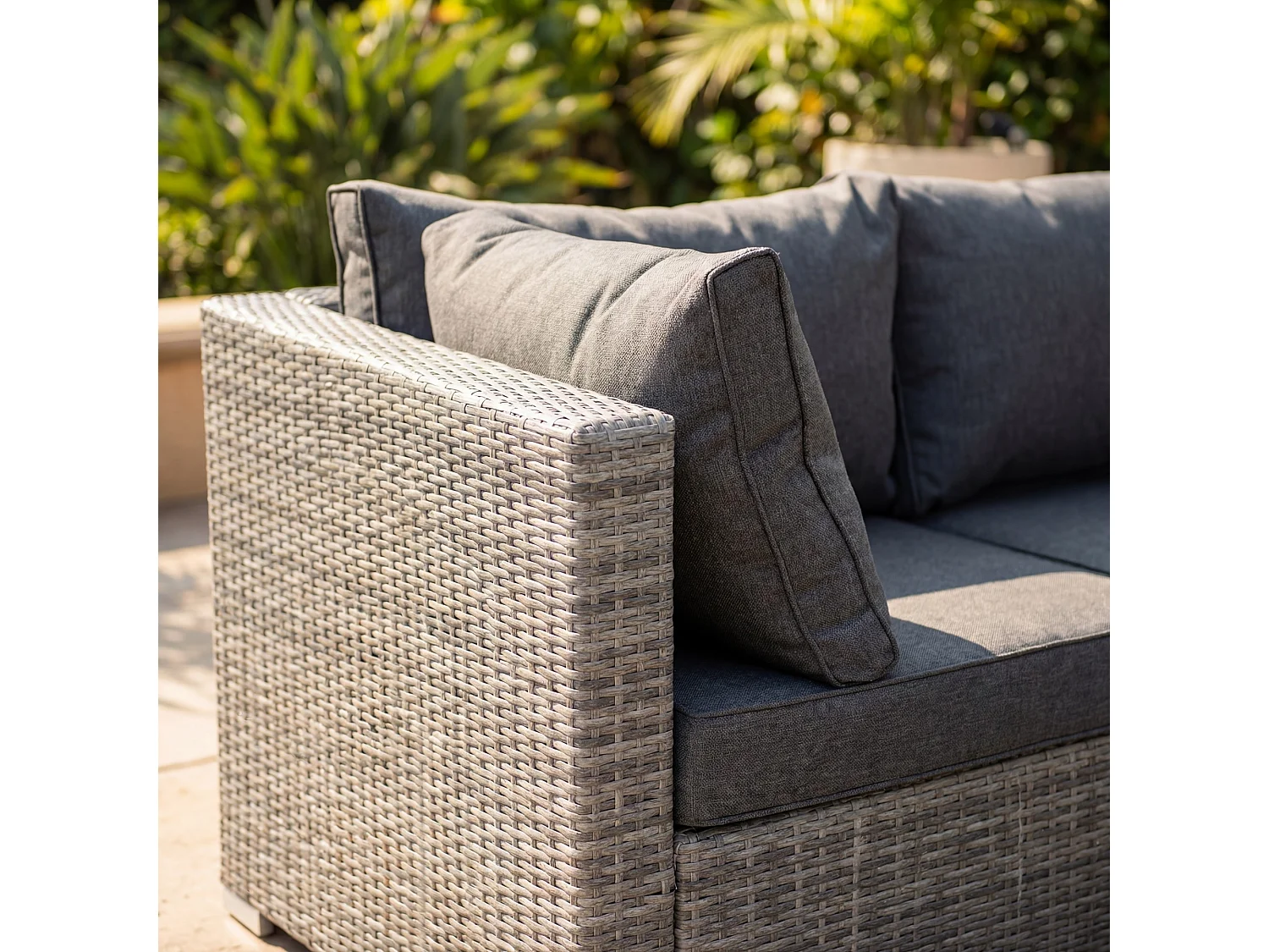 Oliena 7 Seat Modular Rattan L-Shaped Corner Garden Furniture