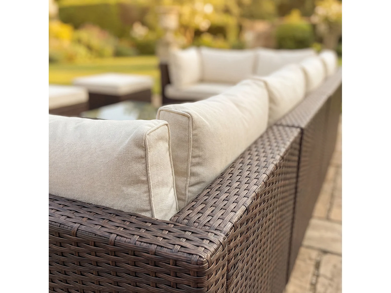 Oliena 12 Seat Modular Rattan Large U-Shape Garden Furniture