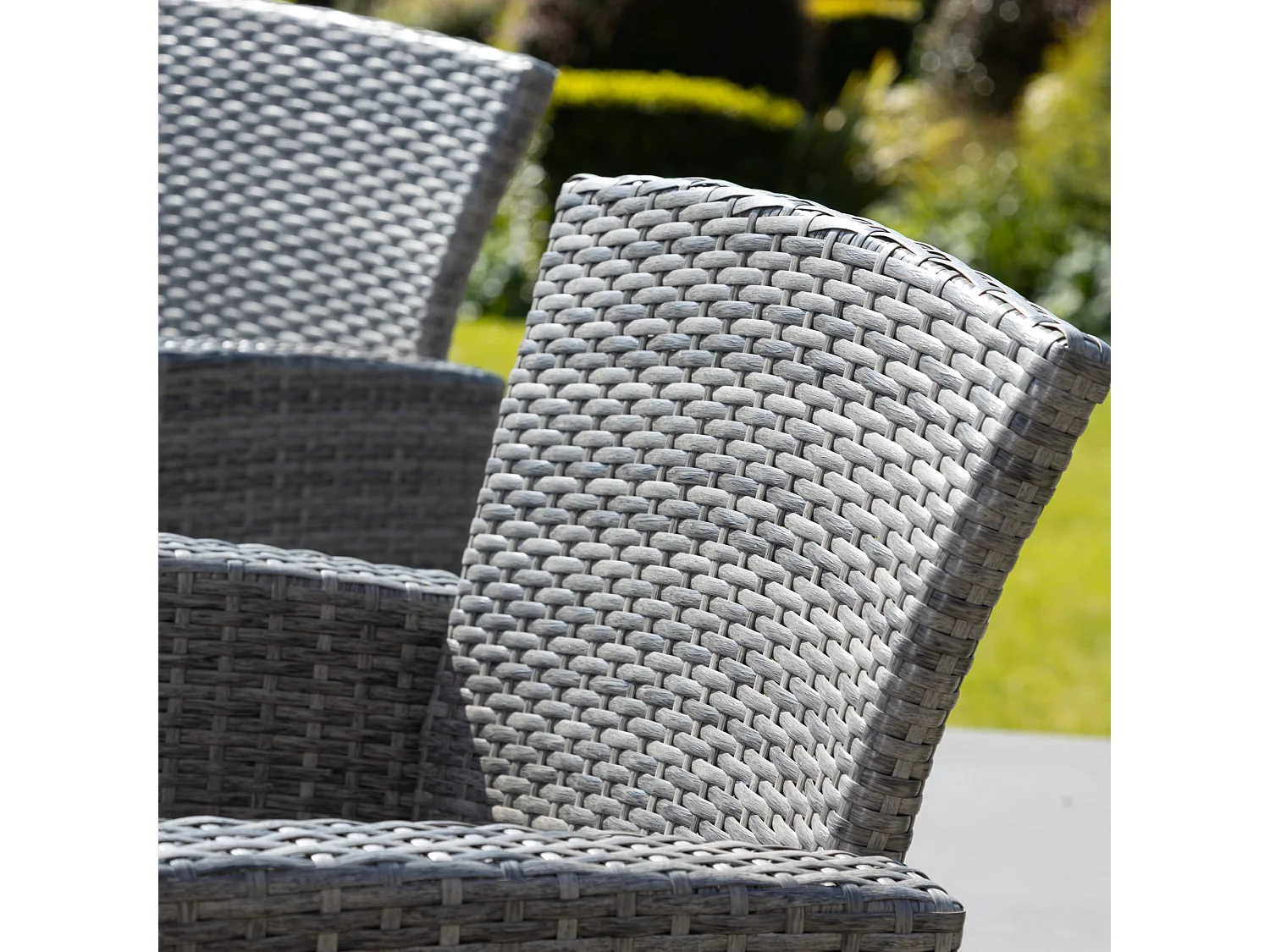 Covea Dark Grey Rattan Lounge Set - 2 Seat Sofa, 2 x Chairs + Table