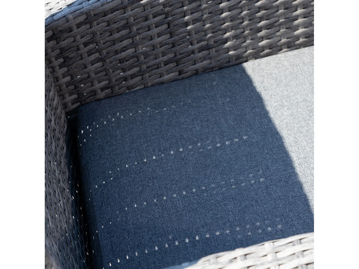 Covea Dark Grey Rattan Lounge Set - 2 Seat Sofa, 2 x Chairs + Table