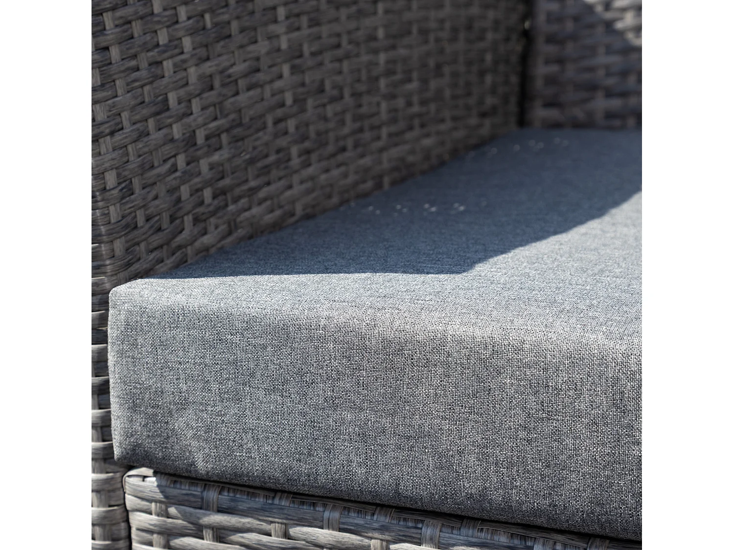 Covea Dark Grey Rattan Lounge Set - 2 Seat Sofa, 2 x Chairs + Table