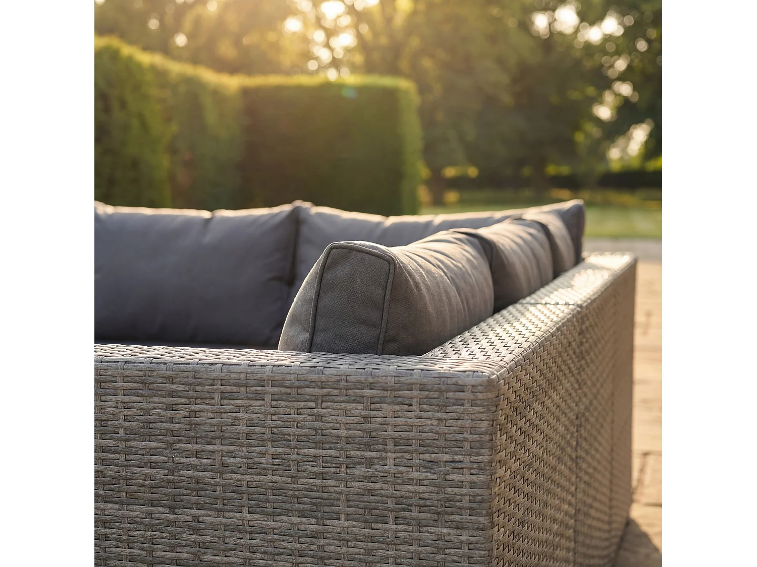 Oliena 5 Seat Modular Rattan L-Shaped Corner Garden Furniture