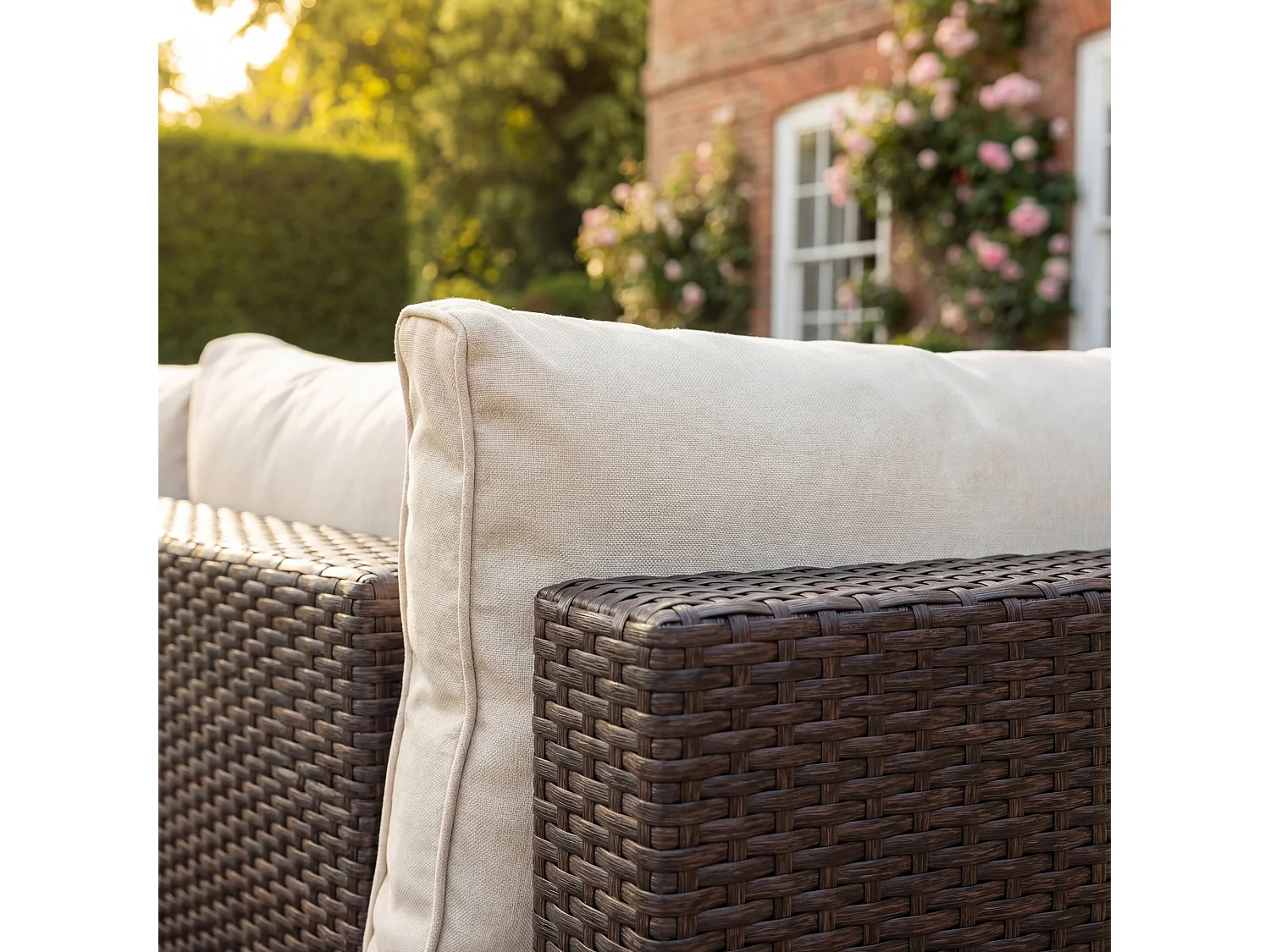 Oliena 10 Seat Modular Rattan Small U-Shape Garden Furniture