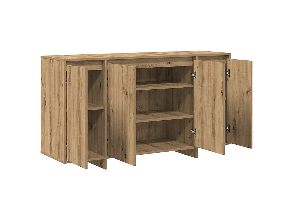 Aparador de tablero de madera de ingeniería roble artisan, 135 × 41 × 75 cm