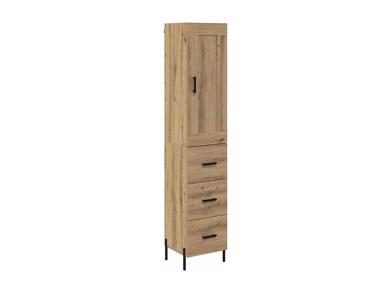 Haut Armoire avec tiroir Chêne artisanal 34,5 x 34 x 180 cm