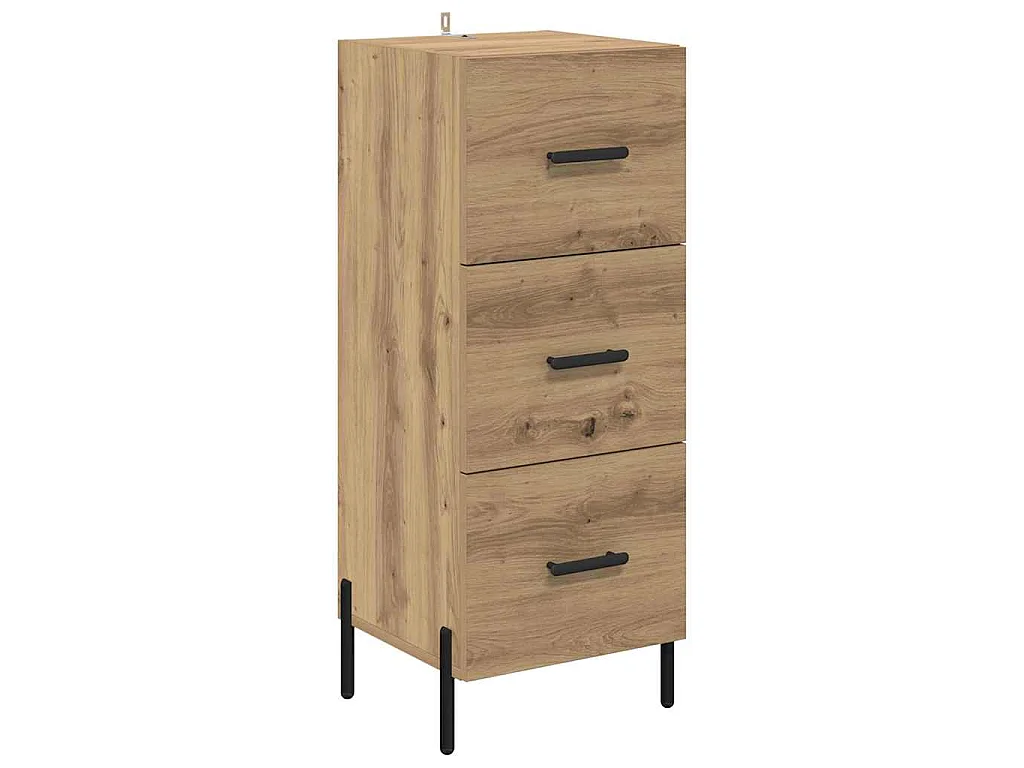 Alacena de madera de ingeniería, roble artisan, para baño, 34,5 × 34 × 180 cm