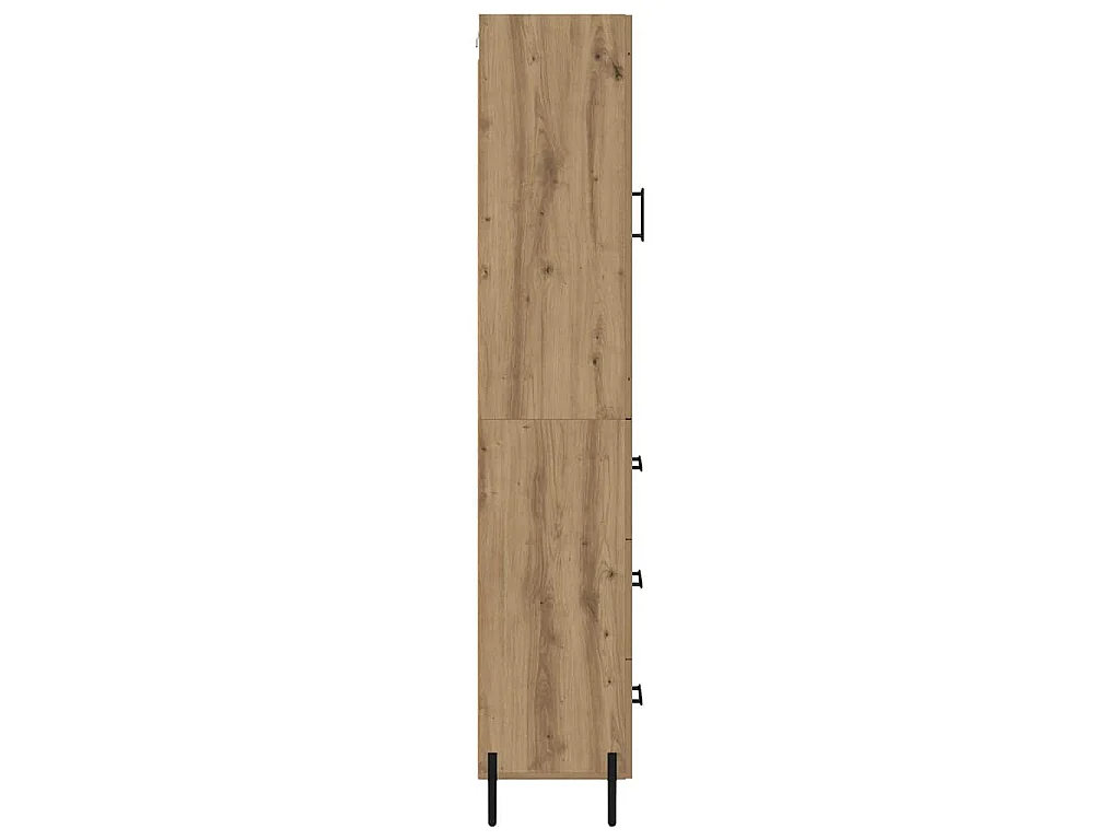 Alacena de madera de ingeniería, roble artisan, para baño, 34,5 × 34 × 180 cm