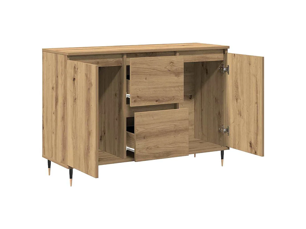 Buffet chêne artisanal 101,5 x 35 x 70 cm en panneau de bois