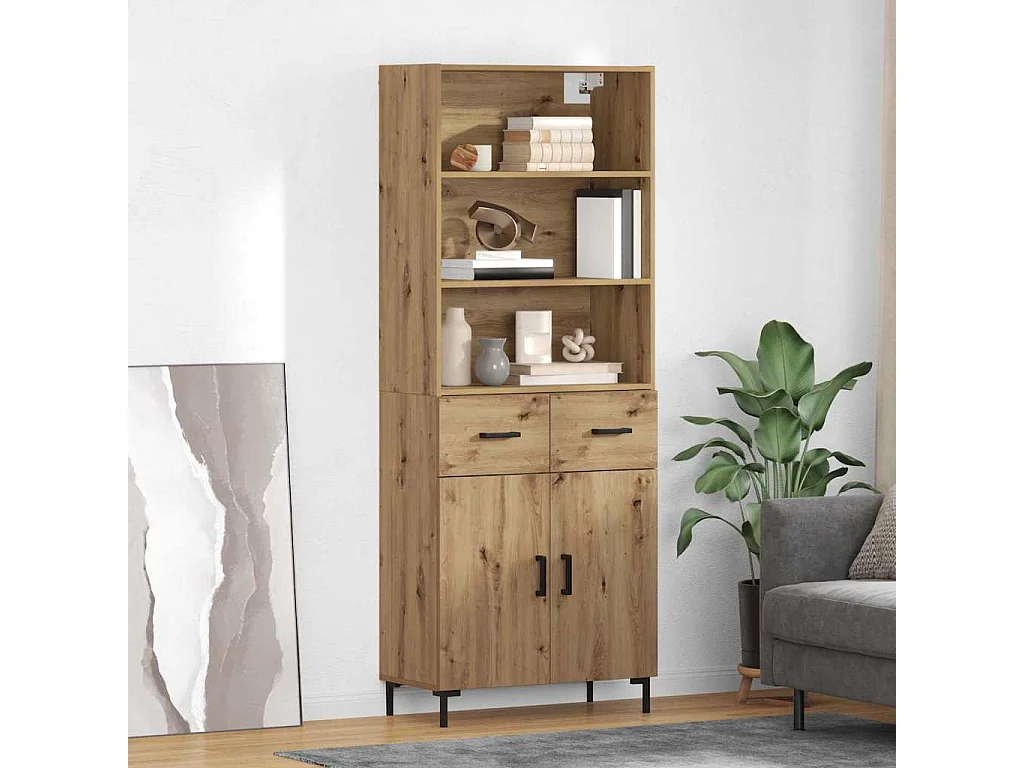 Haut Armoire avec tiroir Chêne artisanal 69,5 x 34 x 180 cm