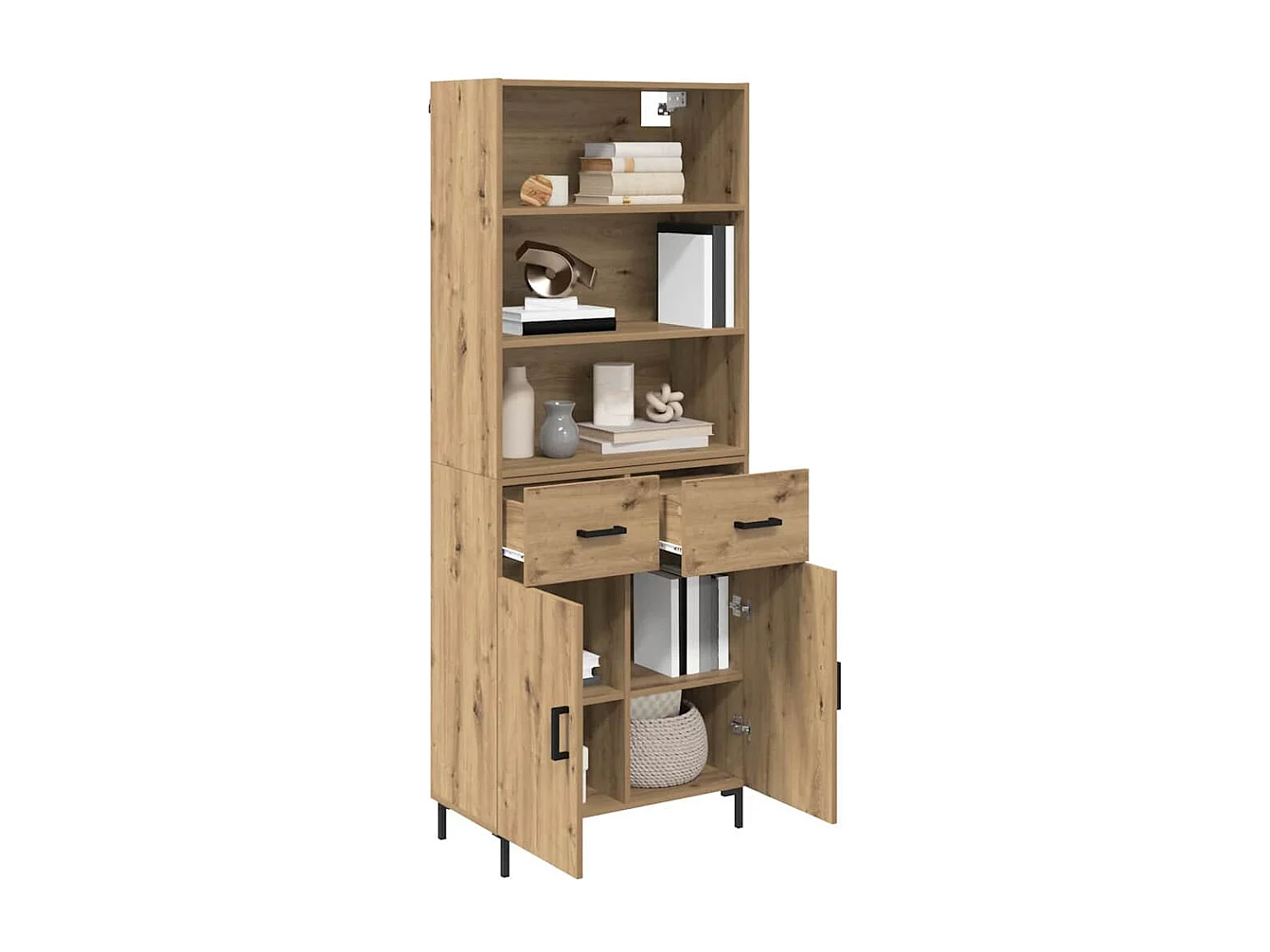 Haut Armoire avec tiroir Chêne artisanal 69,5 x 34 x 180 cm