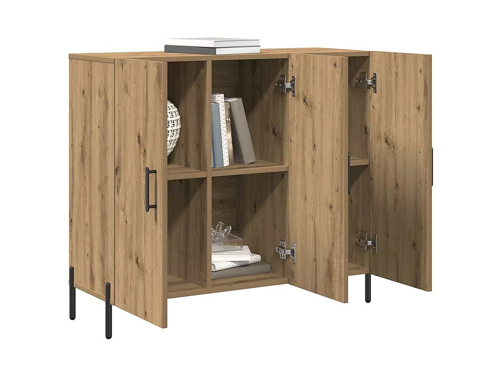 Aparador de tablero de madera roble artisan, 90 × 34 × 80 cm
