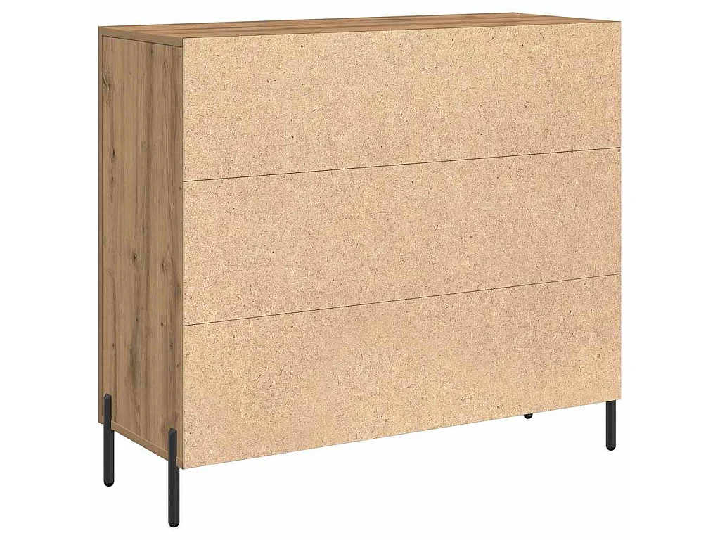 Aparador de tablero de madera roble artisan, 90 × 34 × 80 cm