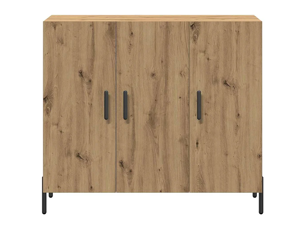 Aparador de tablero de madera roble artisan, 90 × 34 × 80 cm