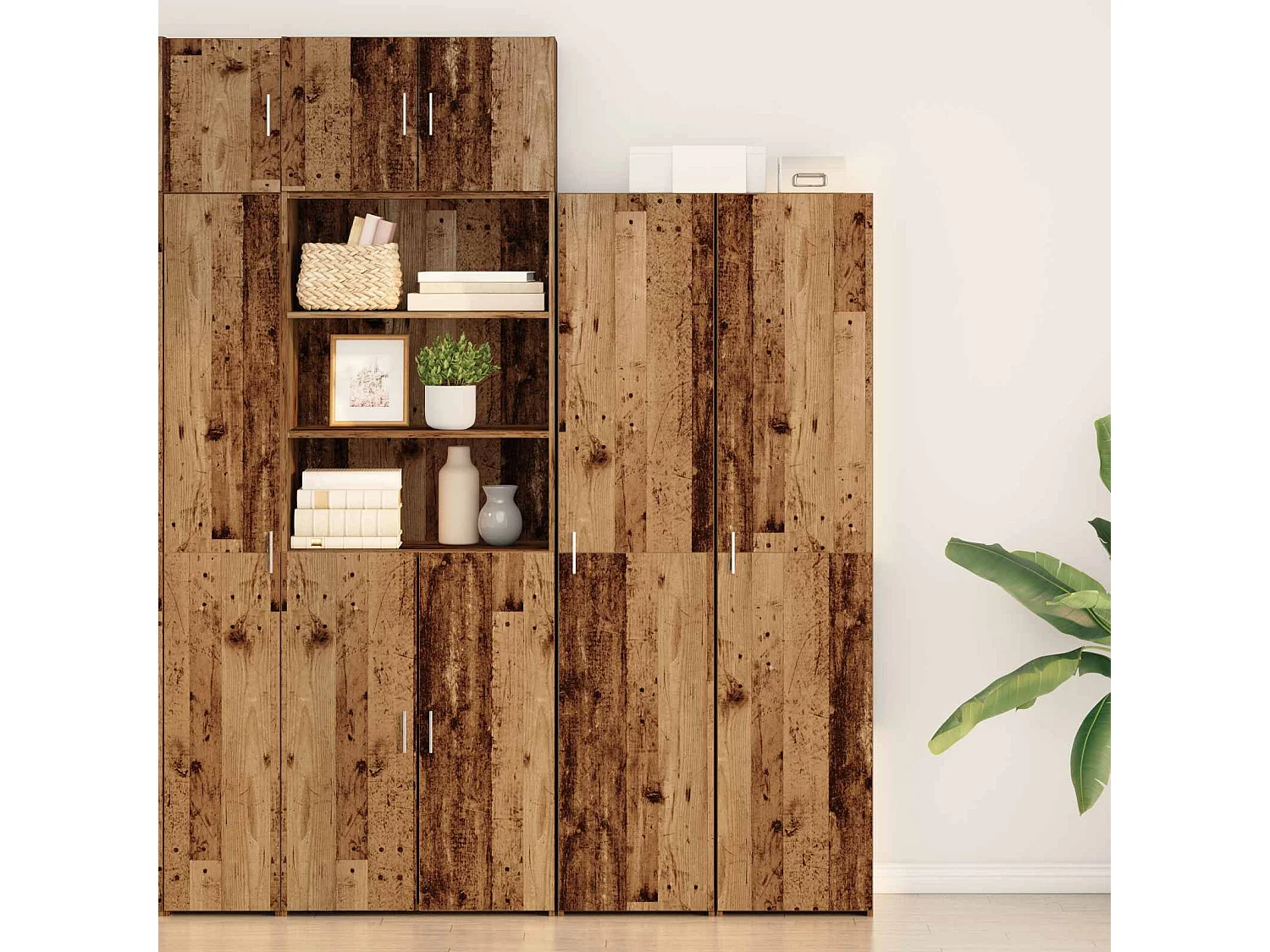 Haut Armoire Bois ancien 40 x 42,5 x 185 cm