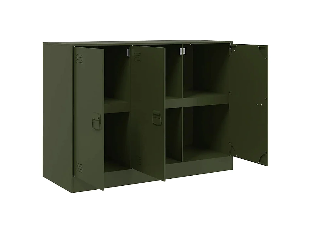 Buffet vert olive 99 x 39 x 73 cm acier