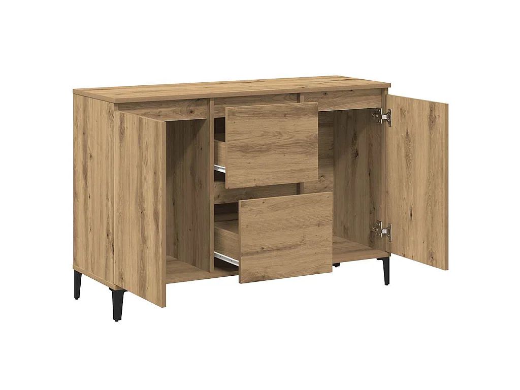 Buffet chêne artisanal 102 x 35 x 70 cm panneau de bois