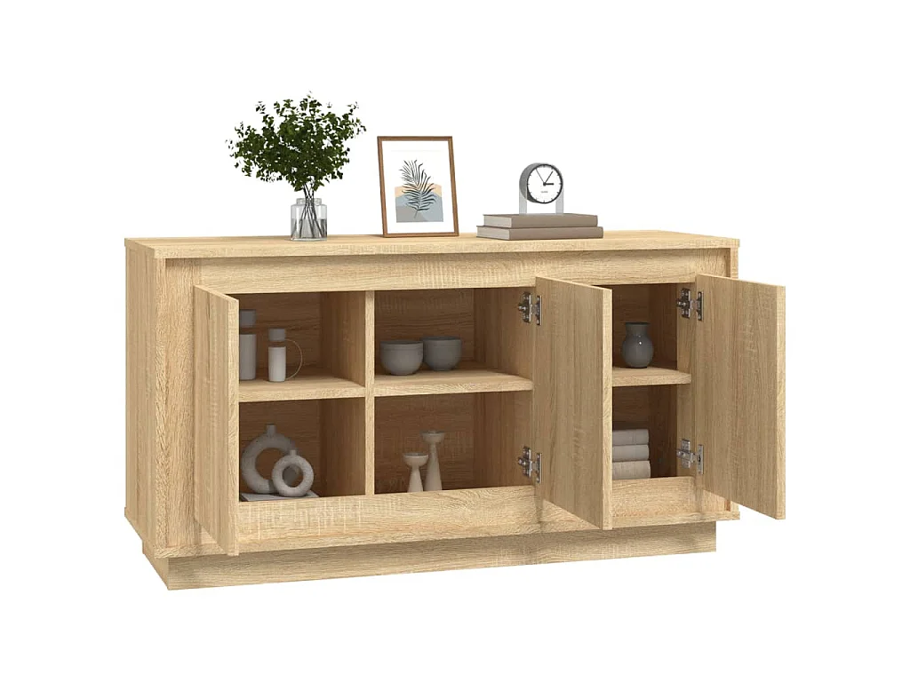 Aparador de madera contrachapada roble, para baño, 102 × 35 × 55 cm