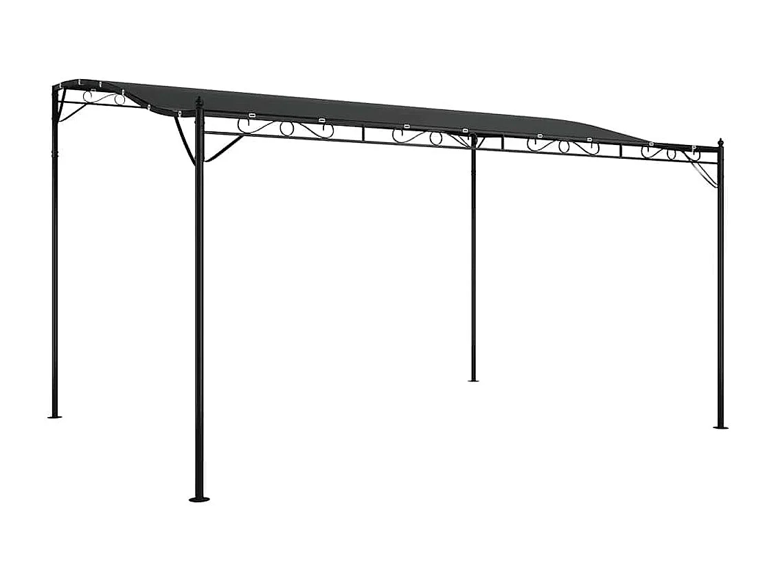 Stříška antracitová 4 x 3 m 180 g/m² textil a ocel