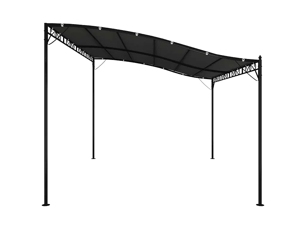 Stříška antracitová 4 x 3 m 180 g/m² textil a ocel