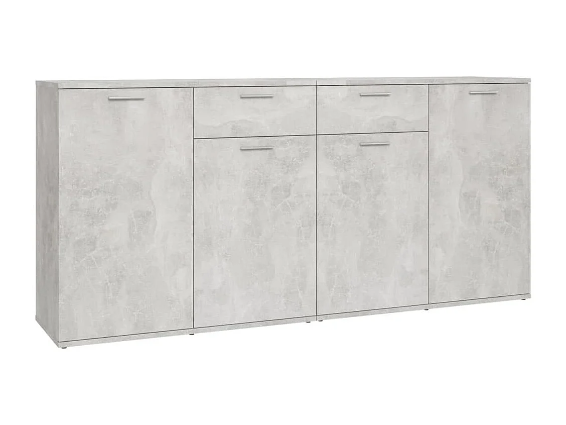 Buffet gris béton 160 x 36 x 75 cm panneau de bois