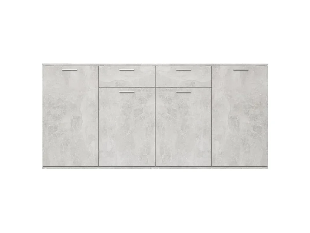 Buffet gris béton 160 x 36 x 75 cm panneau de bois