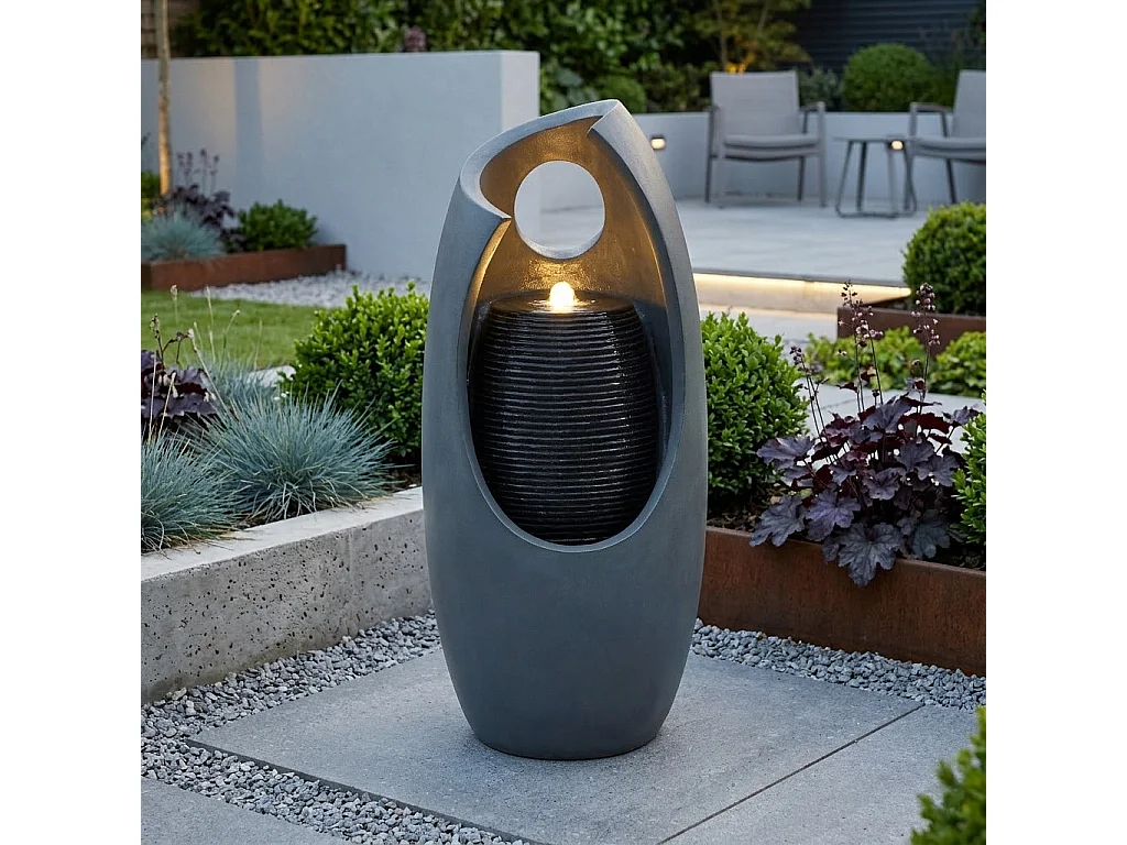 Fontaine de Jardin Cascade Électrique « Radiant Falls » Extérieure LED Pompe