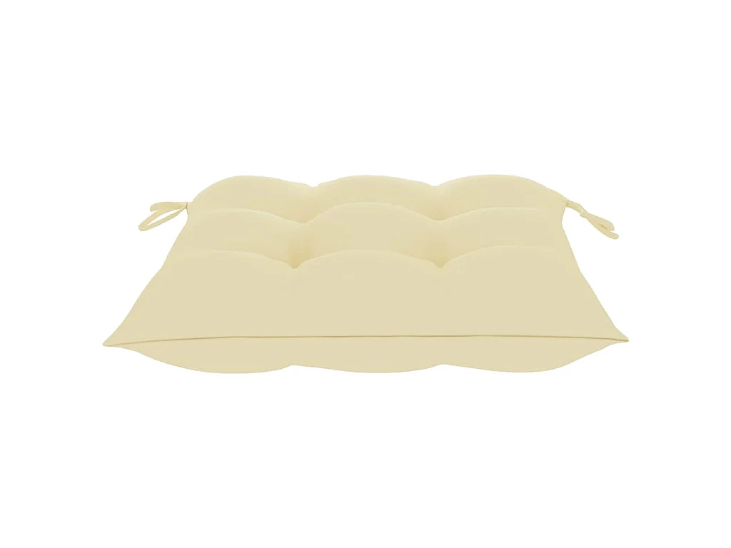 Lot de 2 chaises avec coussins en bois de teck massif