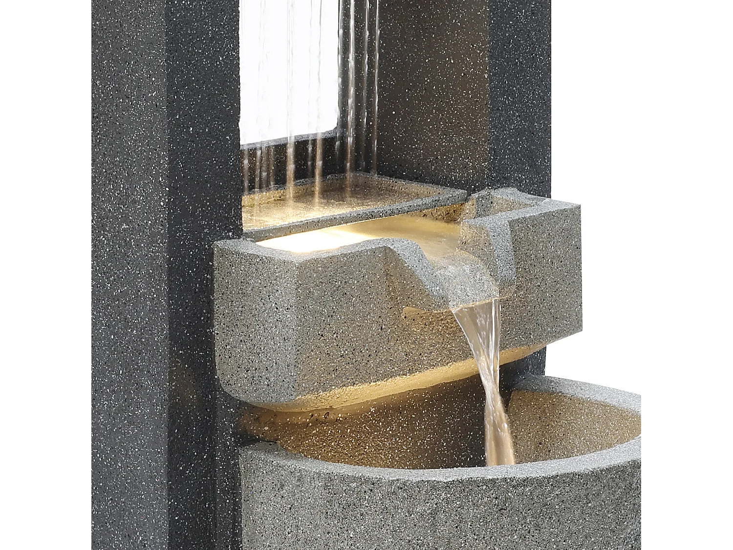 Fontaine de Jardin Cascade Électrique « Cascade Springs » Extérieure LED Pompe