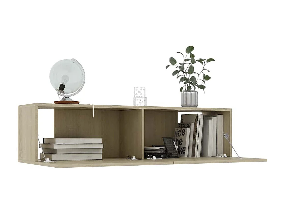 Meuble TV Chêne  120x30x30 cm Bois d’ingénierie