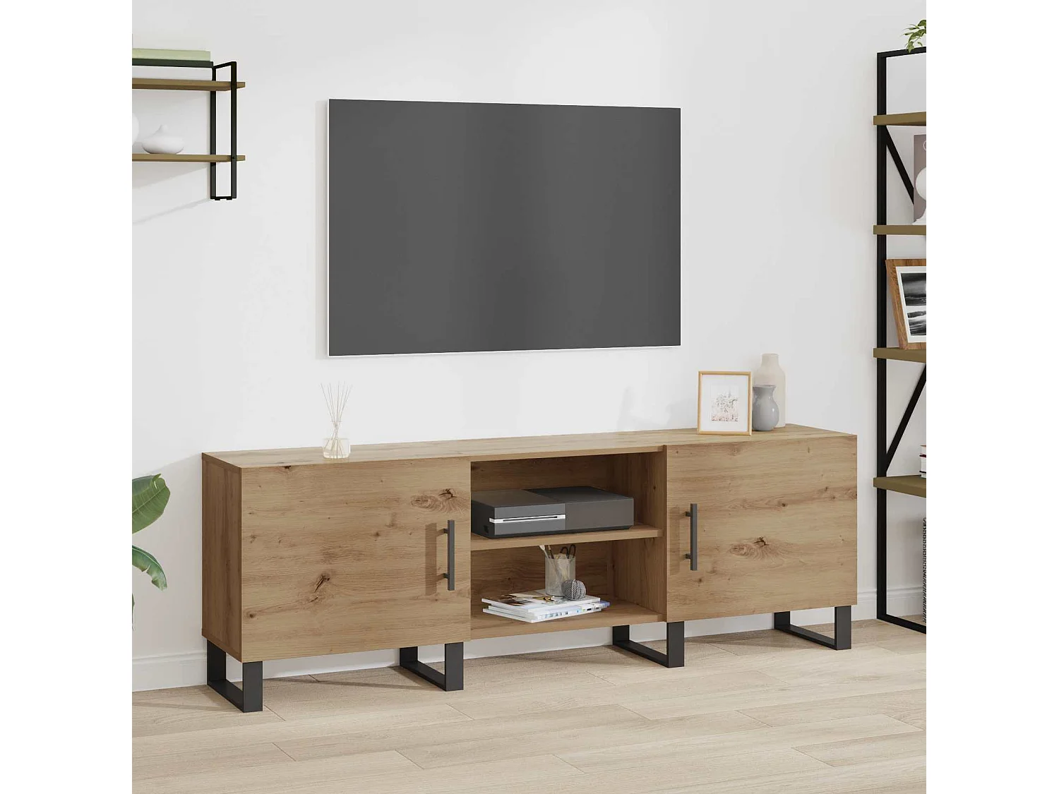 Meuble TV Chêne artisanal 150 x 30 x 50 cm Bois d'ingénierie
