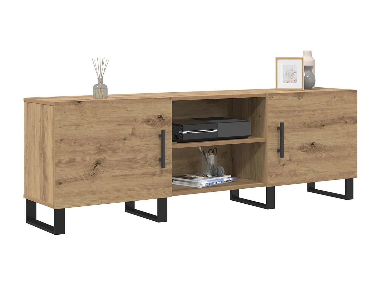 Meuble TV Chêne artisanal 150 x 30 x 50 cm Bois d'ingénierie