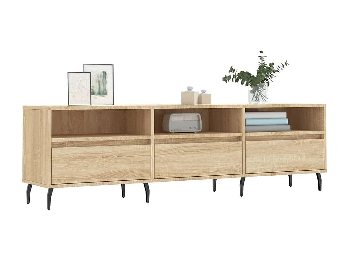 Meuble TV chêne  150x30x44,5 cm bois d'ingénierie
