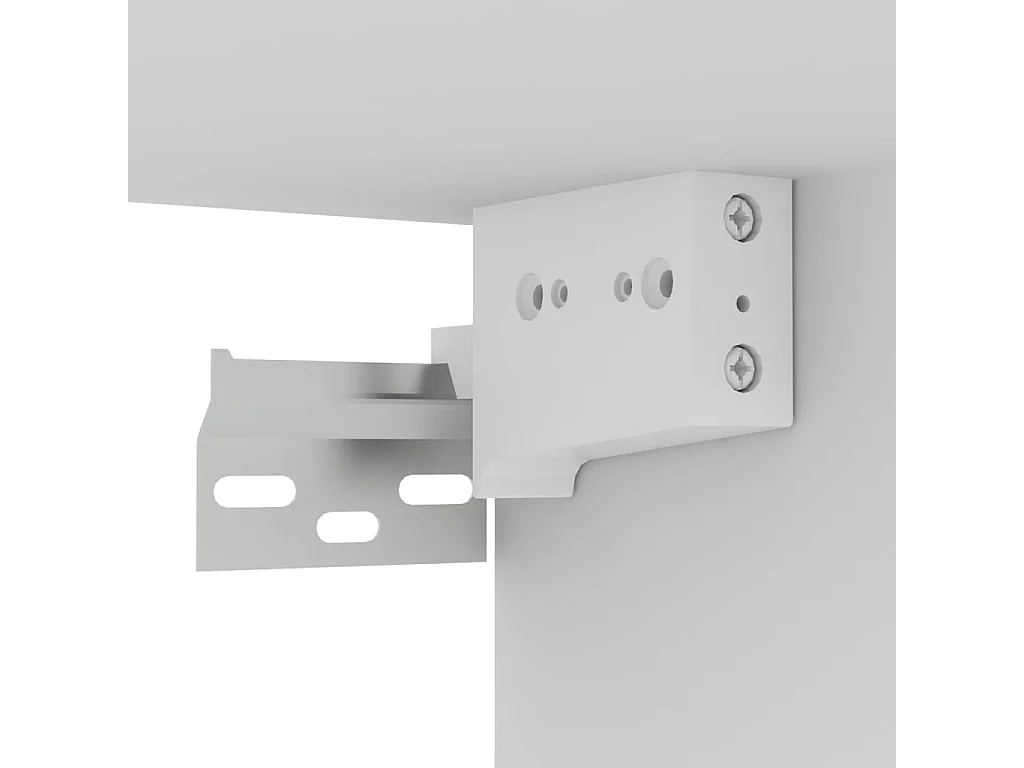 Meuble TV suspendu blanc 100 x 30 x 26,5 cm panneau de bois