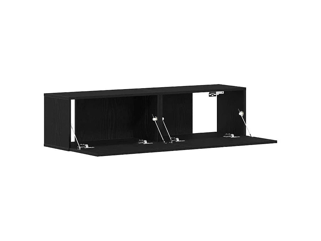 Mueble para TV de madera de roble negro 120 × 30 × 30,5 cm