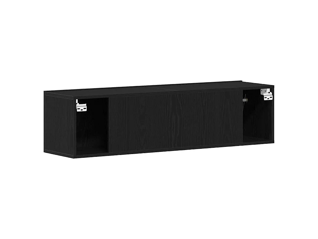 Mueble para TV de madera de roble negro 120 × 30 × 30,5 cm