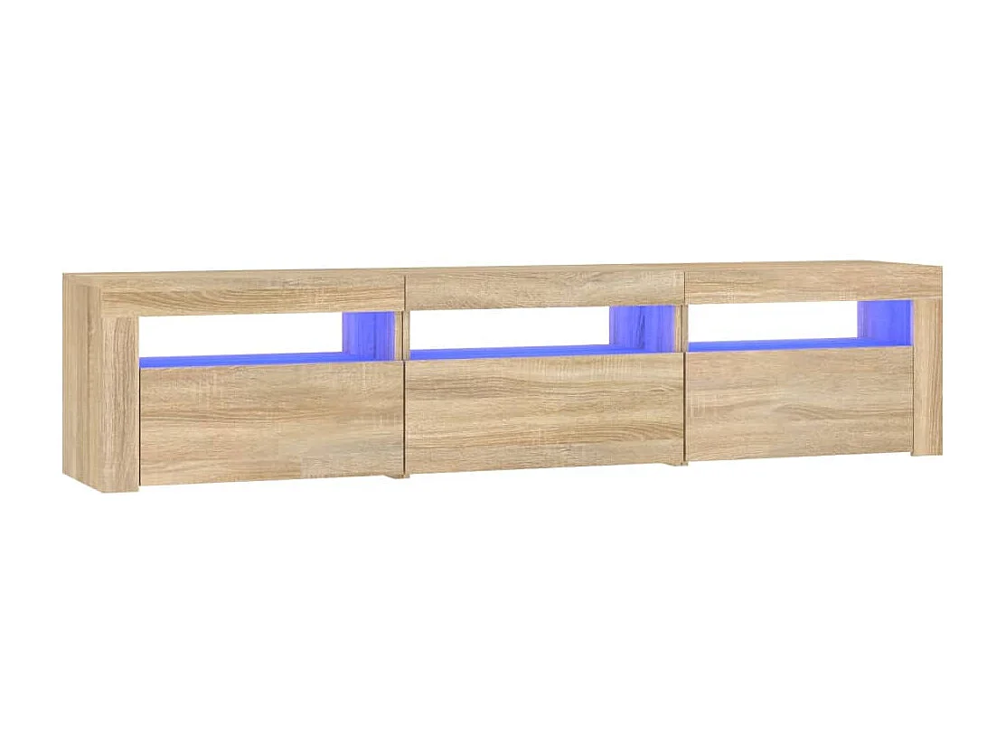 Meuble TV avec lumières LED Chêne  180x35x40 cm