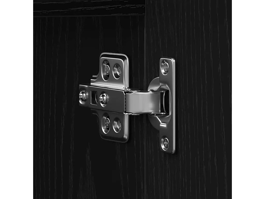Mueble para TV de tablero de madera roble negro, 200 × 25 × 44 cm